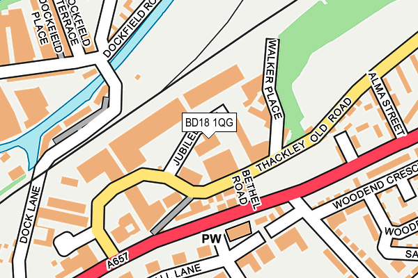 BD18 1QG map - OS OpenMap – Local (Ordnance Survey)