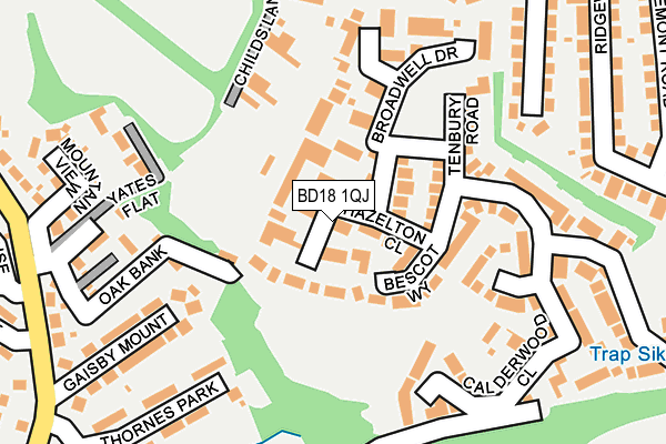BD18 1QJ map - OS OpenMap – Local (Ordnance Survey)