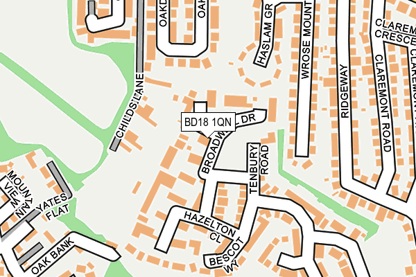 BD18 1QN map - OS OpenMap – Local (Ordnance Survey)
