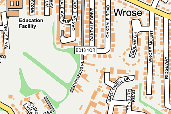 BD18 1QR map - OS OpenMap – Local (Ordnance Survey)