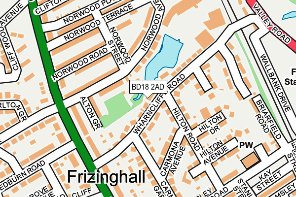BD18 2AD map - OS OpenMap – Local (Ordnance Survey)