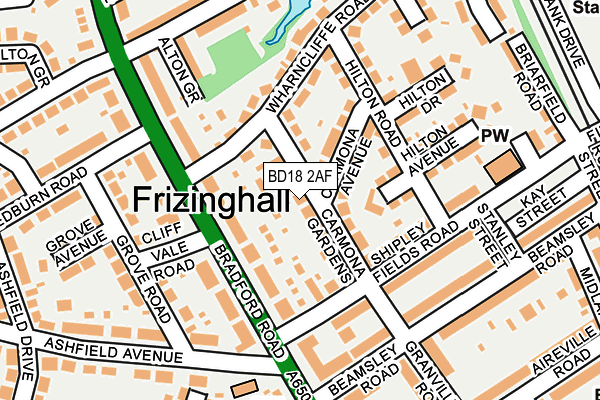 BD18 2AF map - OS OpenMap – Local (Ordnance Survey)