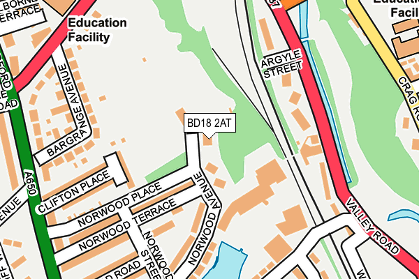 BD18 2AT map - OS OpenMap – Local (Ordnance Survey)