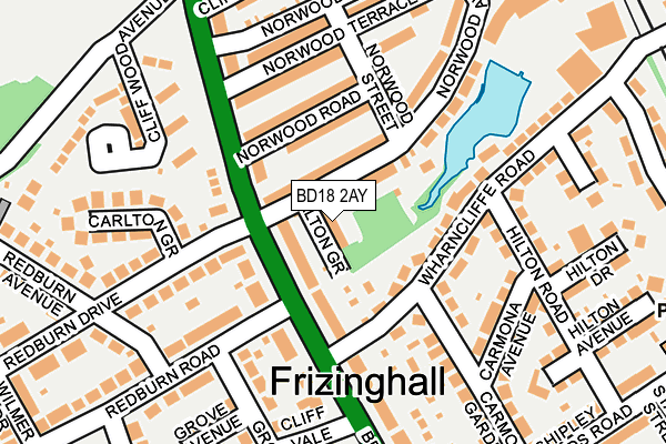 BD18 2AY map - OS OpenMap – Local (Ordnance Survey)