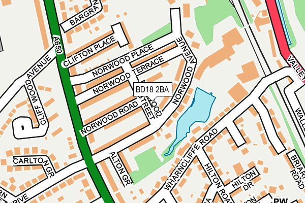 BD18 2BA map - OS OpenMap – Local (Ordnance Survey)