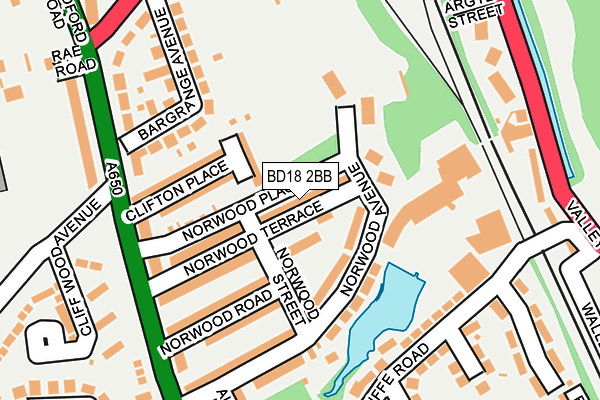 BD18 2BB map - OS OpenMap – Local (Ordnance Survey)