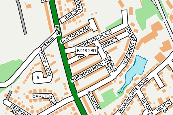 BD18 2BD map - OS OpenMap – Local (Ordnance Survey)