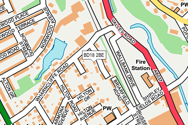 BD18 2BE map - OS OpenMap – Local (Ordnance Survey)