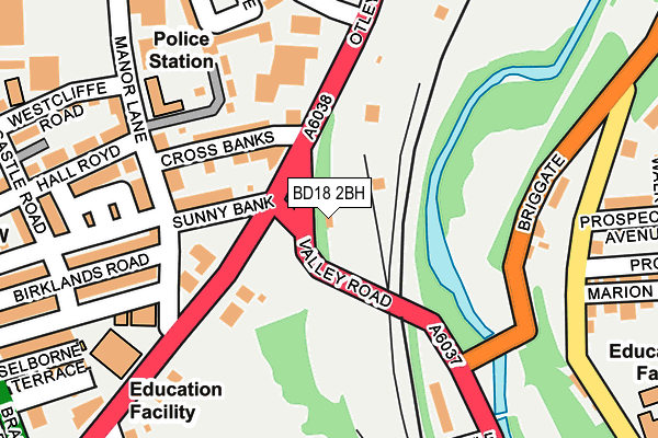 BD18 2BH map - OS OpenMap – Local (Ordnance Survey)