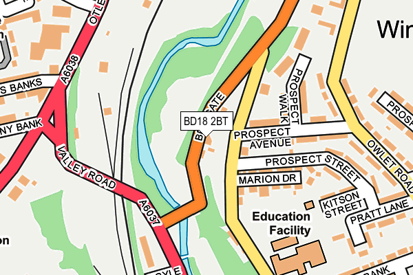 BD18 2BT map - OS OpenMap – Local (Ordnance Survey)