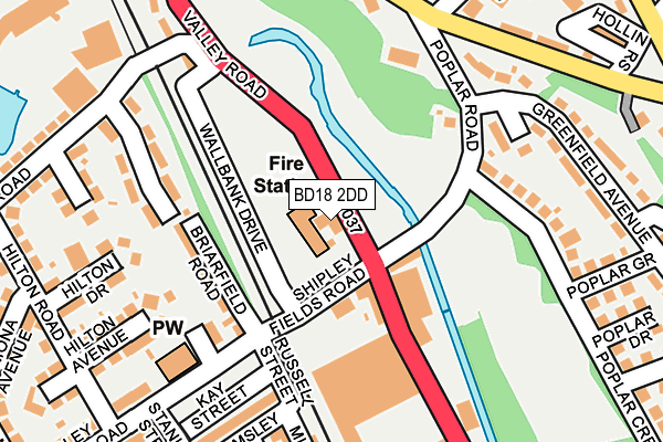 BD18 2DD map - OS OpenMap – Local (Ordnance Survey)