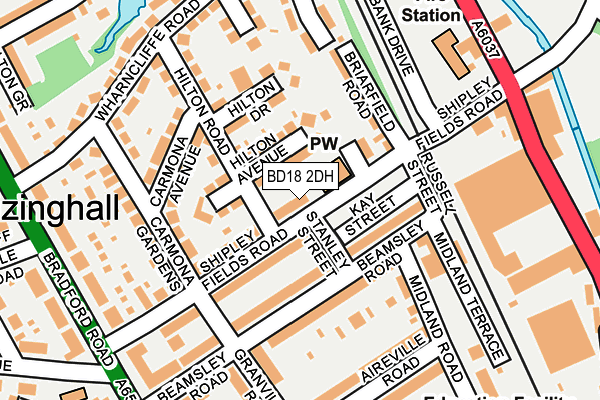 BD18 2DH map - OS OpenMap – Local (Ordnance Survey)