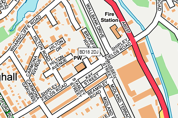 BD18 2DJ map - OS OpenMap – Local (Ordnance Survey)