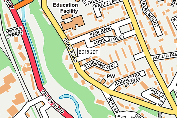 BD18 2DT map - OS OpenMap – Local (Ordnance Survey)