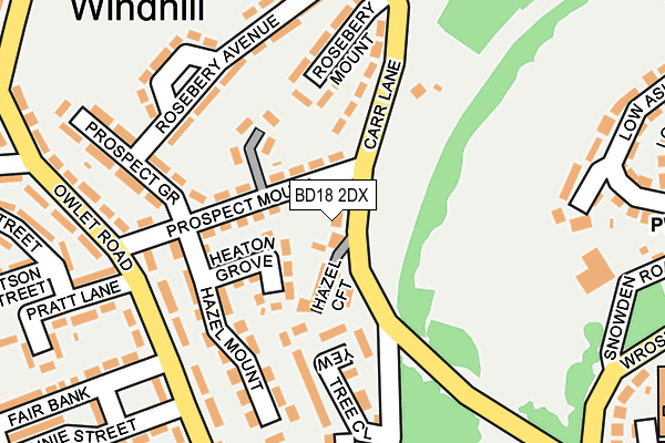BD18 2DX map - OS OpenMap – Local (Ordnance Survey)