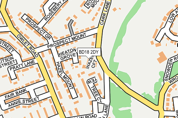 BD18 2DY map - OS OpenMap – Local (Ordnance Survey)