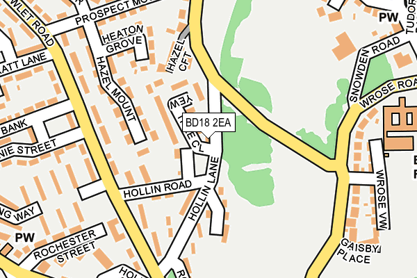 BD18 2EA map - OS OpenMap – Local (Ordnance Survey)