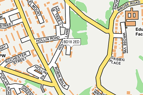 BD18 2ED map - OS OpenMap – Local (Ordnance Survey)