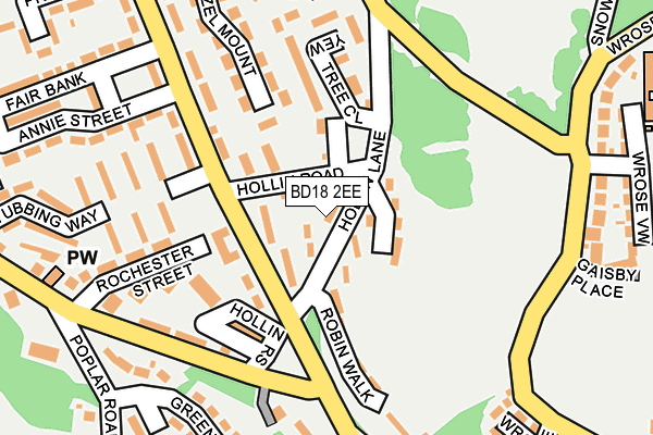 BD18 2EE map - OS OpenMap – Local (Ordnance Survey)