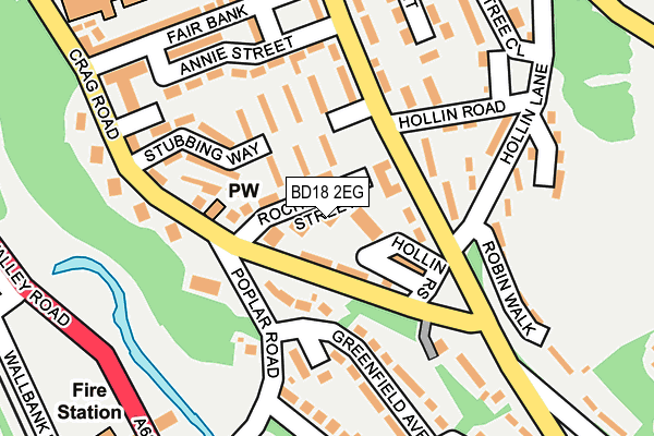 BD18 2EG map - OS OpenMap – Local (Ordnance Survey)