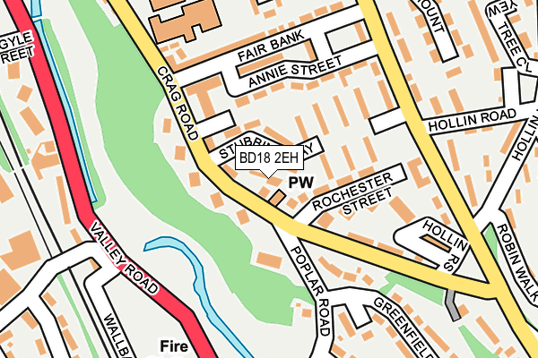 BD18 2EH map - OS OpenMap – Local (Ordnance Survey)