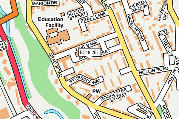 BD18 2EL map - OS OpenMap – Local (Ordnance Survey)