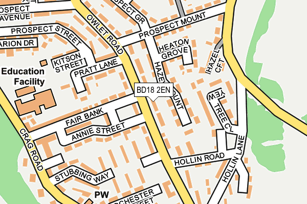 BD18 2EN map - OS OpenMap – Local (Ordnance Survey)