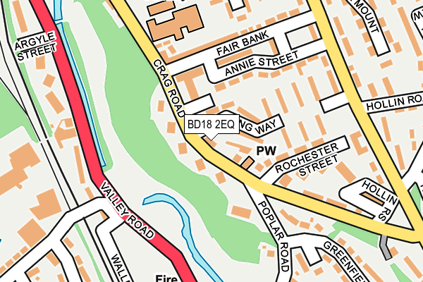 BD18 2EQ map - OS OpenMap – Local (Ordnance Survey)