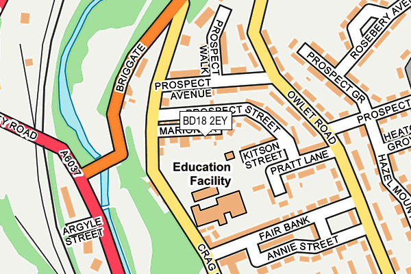 BD18 2EY map - OS OpenMap – Local (Ordnance Survey)