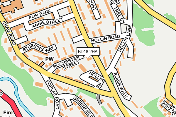 BD18 2HA map - OS OpenMap – Local (Ordnance Survey)