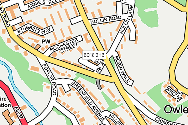 BD18 2HB map - OS OpenMap – Local (Ordnance Survey)