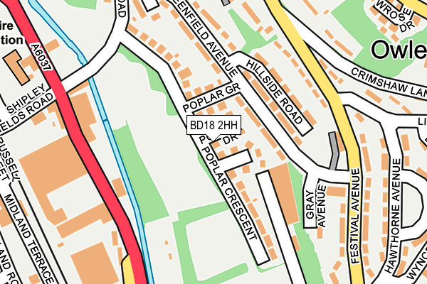 BD18 2HH map - OS OpenMap – Local (Ordnance Survey)