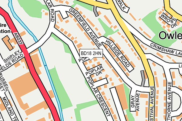 BD18 2HN map - OS OpenMap – Local (Ordnance Survey)