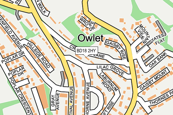 BD18 2HY map - OS OpenMap – Local (Ordnance Survey)