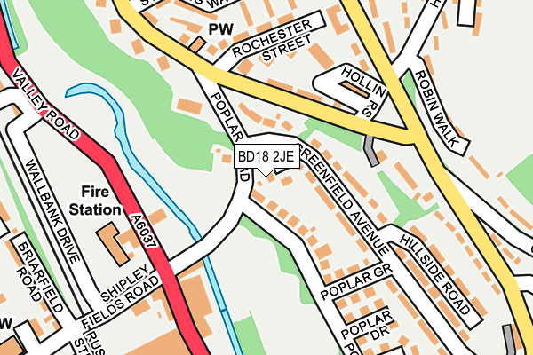 BD18 2JE map - OS OpenMap – Local (Ordnance Survey)