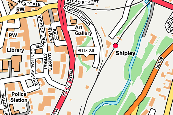 BD18 2JL map - OS OpenMap – Local (Ordnance Survey)