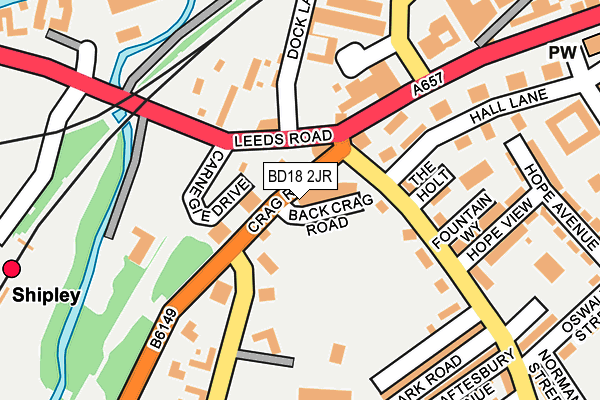 BD18 2JR map - OS OpenMap – Local (Ordnance Survey)