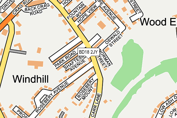 BD18 2JY map - OS OpenMap – Local (Ordnance Survey)