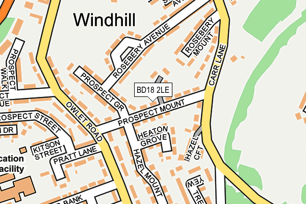BD18 2LE map - OS OpenMap – Local (Ordnance Survey)