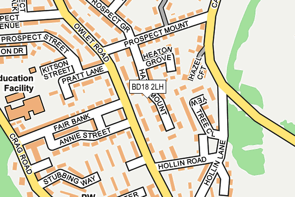 BD18 2LH map - OS OpenMap – Local (Ordnance Survey)