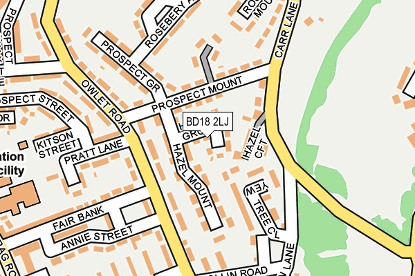 BD18 2LJ map - OS OpenMap – Local (Ordnance Survey)