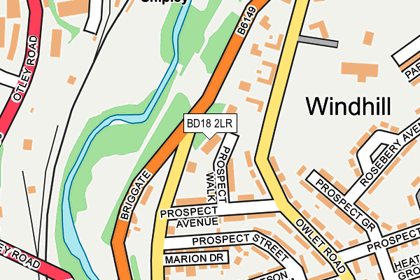 BD18 2LR map - OS OpenMap – Local (Ordnance Survey)