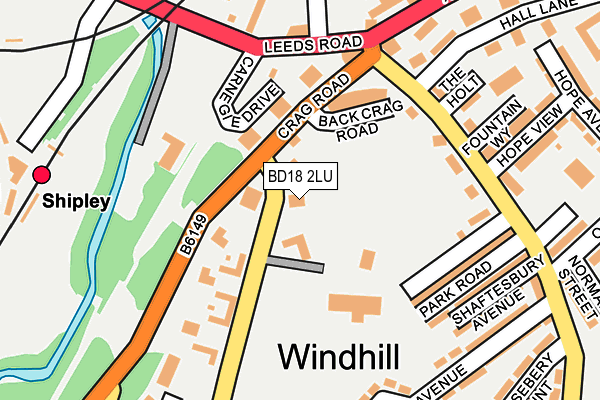 BD18 2LU map - OS OpenMap – Local (Ordnance Survey)