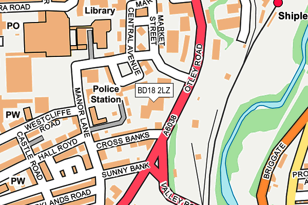 BD18 2LZ map - OS OpenMap – Local (Ordnance Survey)