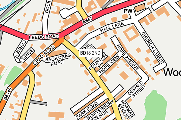 BD18 2ND map - OS OpenMap – Local (Ordnance Survey)