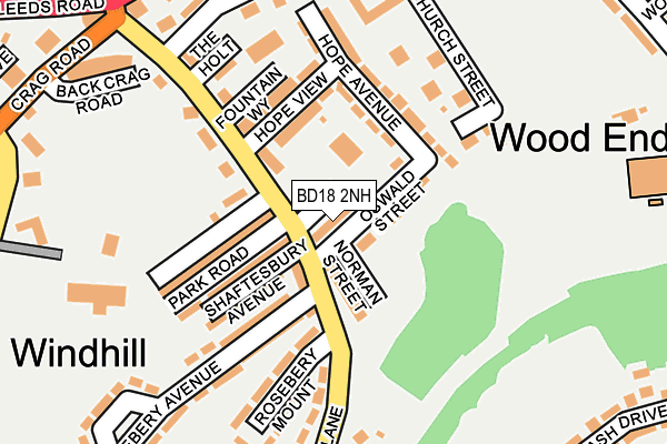 BD18 2NH map - OS OpenMap – Local (Ordnance Survey)