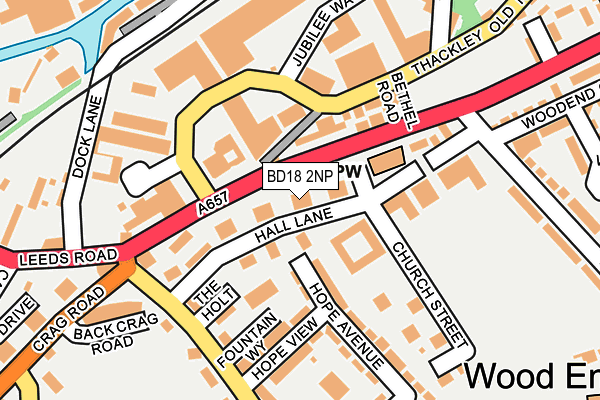 BD18 2NP map - OS OpenMap – Local (Ordnance Survey)