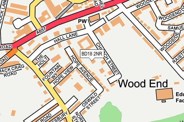 BD18 2NR map - OS OpenMap – Local (Ordnance Survey)