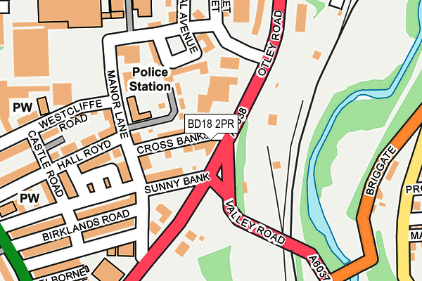 BD18 2PR map - OS OpenMap – Local (Ordnance Survey)