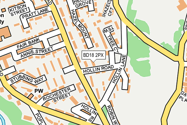 BD18 2PX map - OS OpenMap – Local (Ordnance Survey)